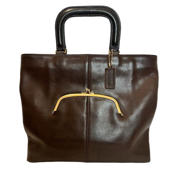 Coach Handbags - Vintage Coach Brown Leather Watermelon Tote Bag By Bonnie Cashin Pre-Creed
